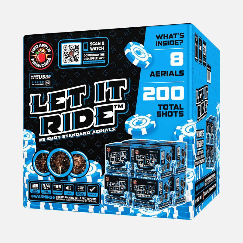 Let it Ride™ Pirotecnia aérea estándar de 25 disparos