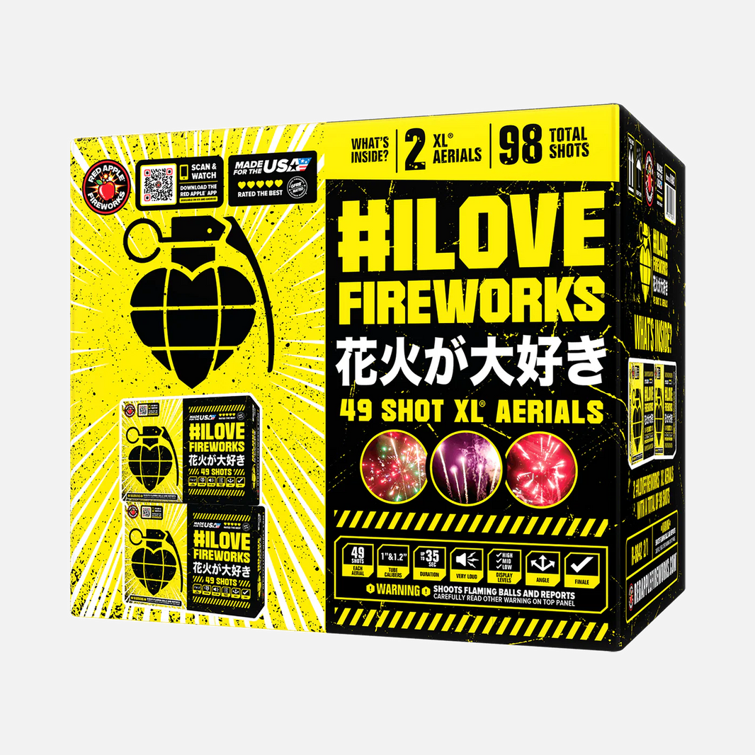 #ILOVEFIREWORKS® 49 Disparos XL® Aéreos