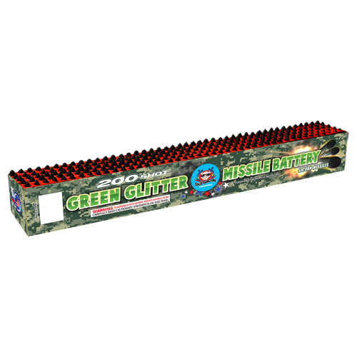 Green Glitter Missile Battery 200-Shot Saturn Missile