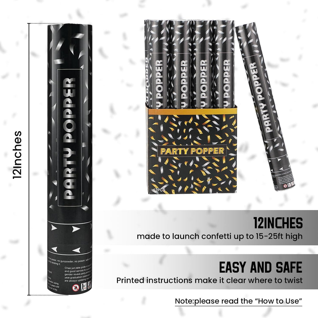 Confetti Popper (12 in, Silver Confetti)