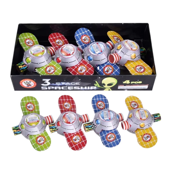 3 Stage Spaceship (4-Pack) Flying Novelty