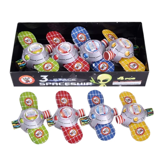 3 Stage Spaceship (4-Pack) Flying Novelty