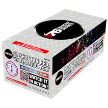 FAN R/W/B Peony (20sec) 27-Shot XL Aerial Cake