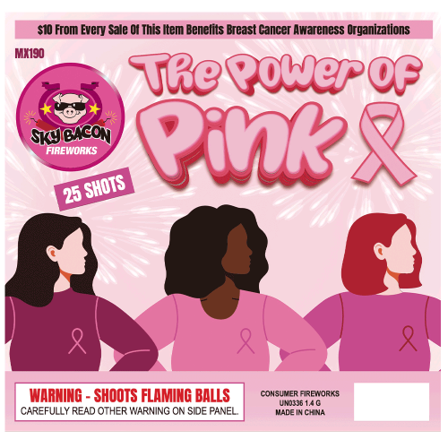 Power of Pink - Breast Cancer Awareness Firework 25-Shot Standard Aerial Cake
