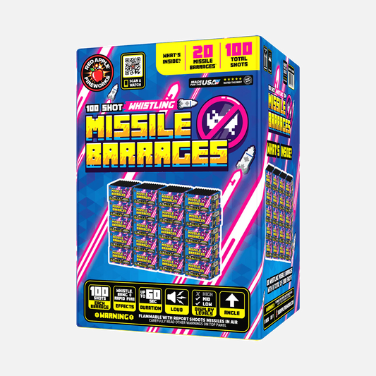 Fuegos artificiales 100 Shot Whistling Missile Barrages™