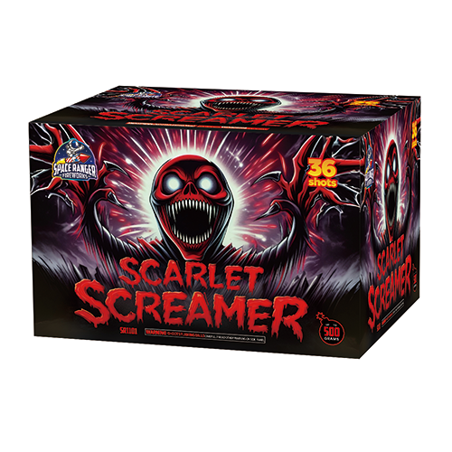 Scarlet Screamer 36-Shot XL Aerial Cake – Elevated Fireworks