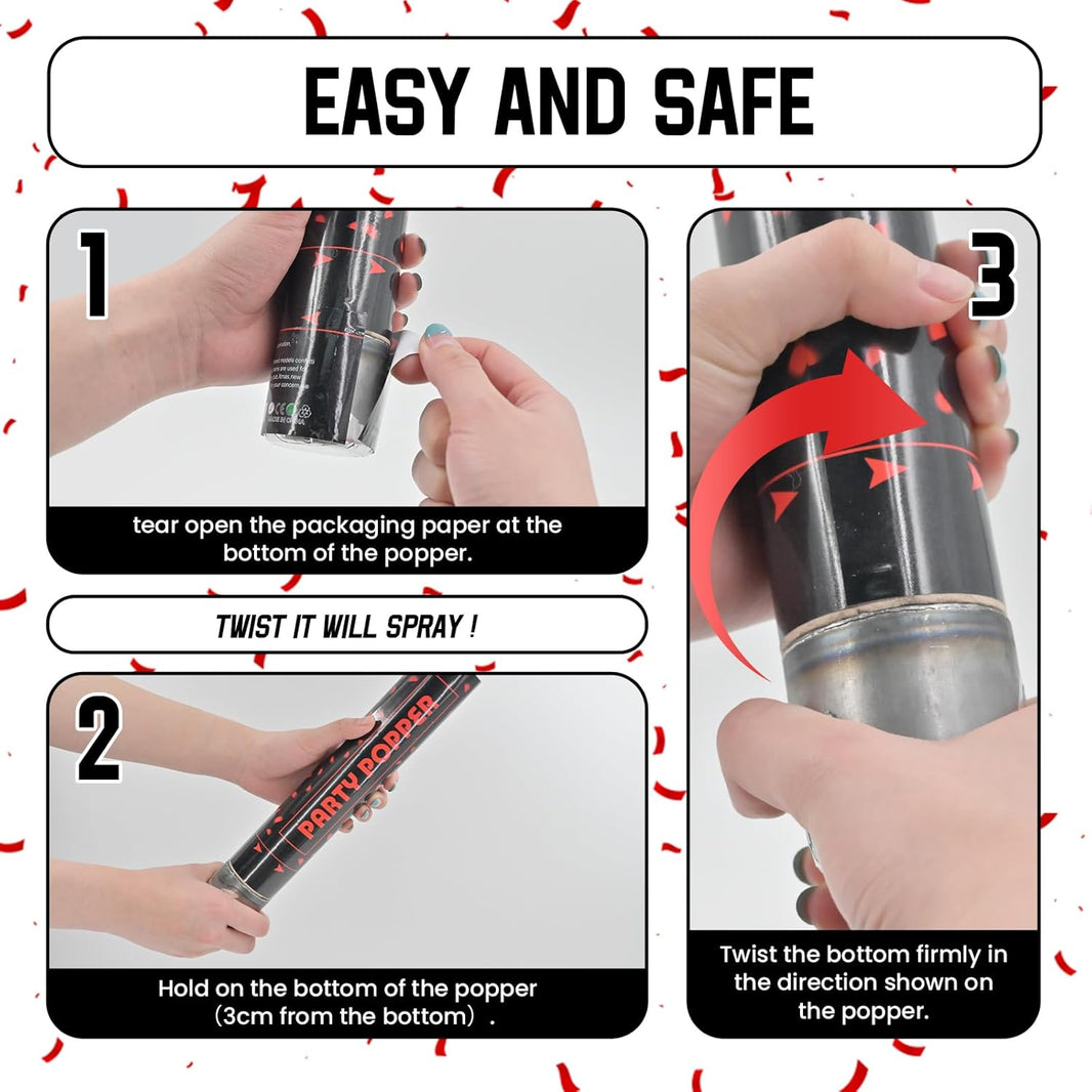 Confetti Popper (12 in, Red Confetti)