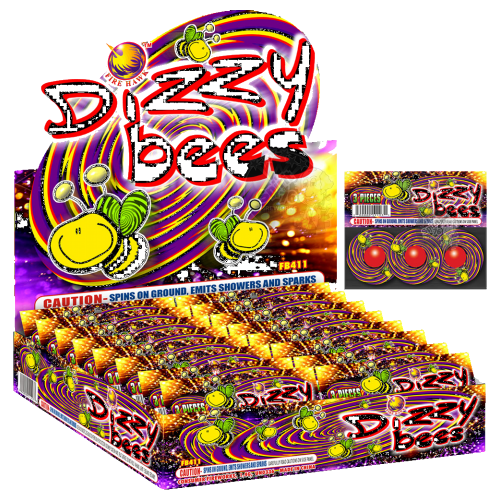 Dizzy Bees Ground Spinner & Crackling (3-Pack)