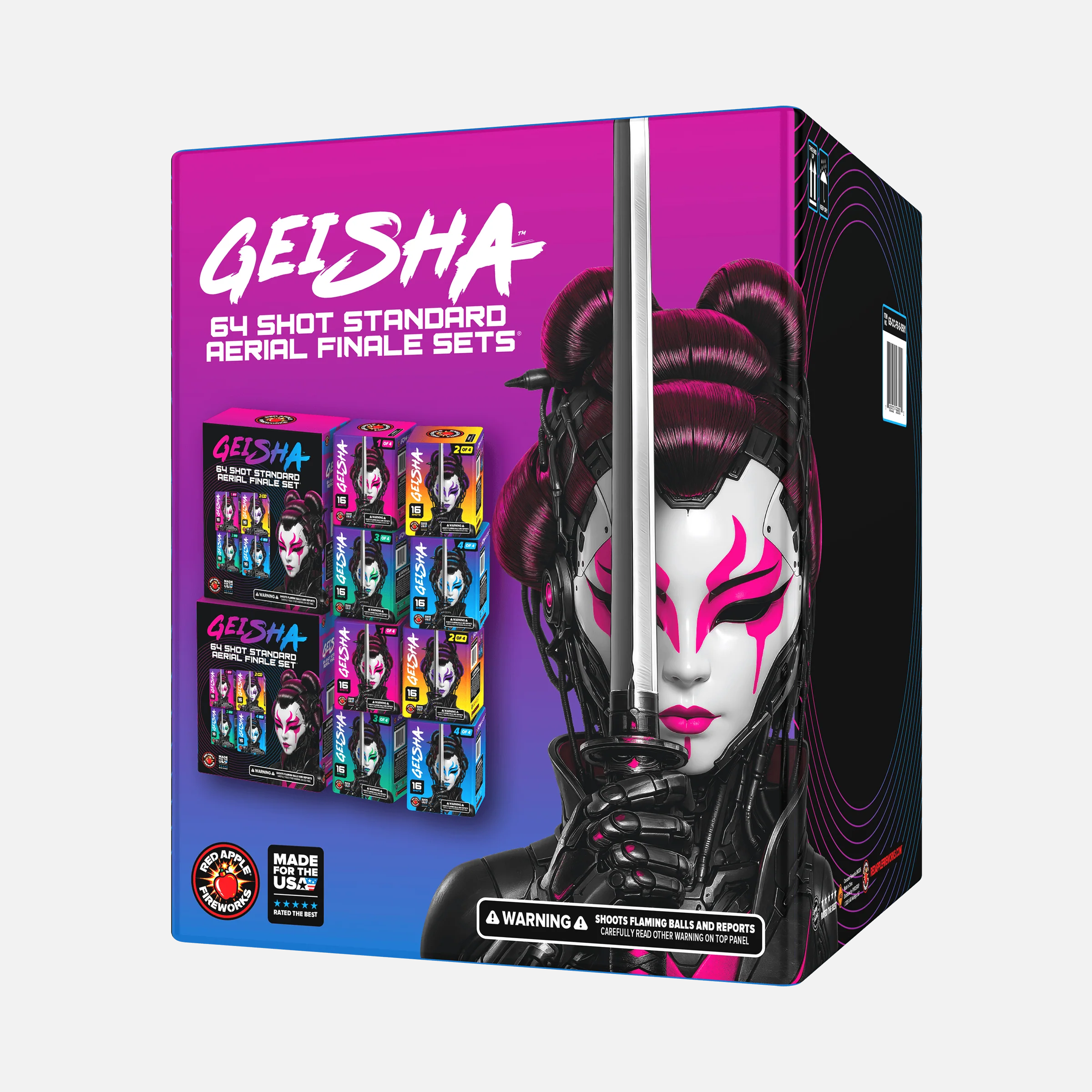 Geisha® 64 Shot Standard Aerial Finale Sets® – Elevated Fireworks