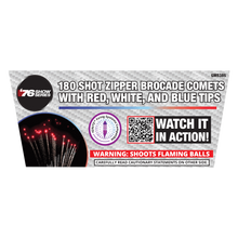 Z Brocade Comets w/ RWB Tips (8sec) 180-Shot XL Aerial Cake