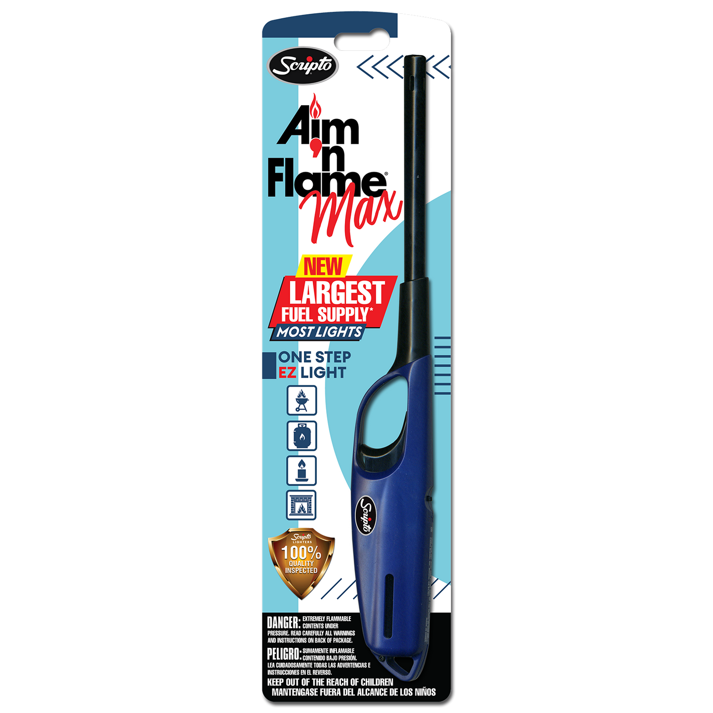 Scripto Aim 'N Flame Max Multi-Purpose Lighter (Random Color)