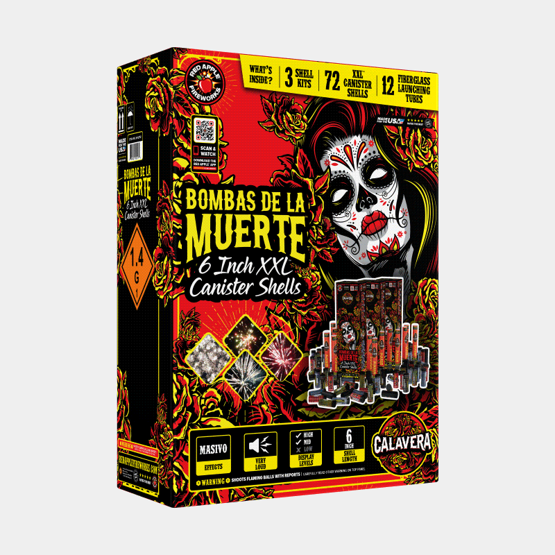 Bombas De La Muerte 24-Shot 6 in. XXL Canister Shells