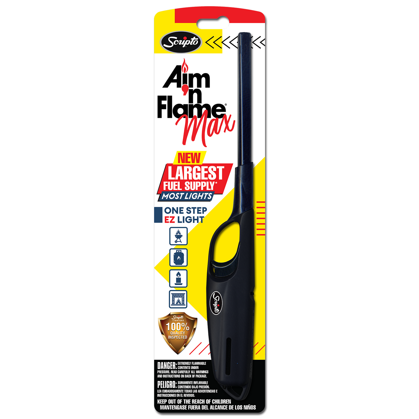 Scripto Aim 'N Flame Max Multi-Purpose Lighter (Random Color)