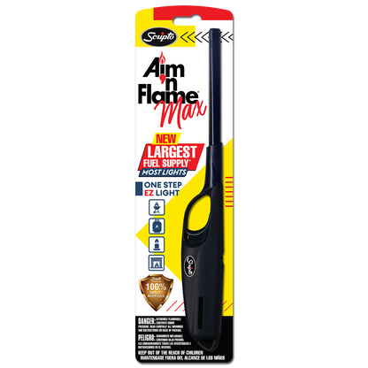 Scripto Aim 'N Flame Max Multi-Purpose Lighter (Random Color)