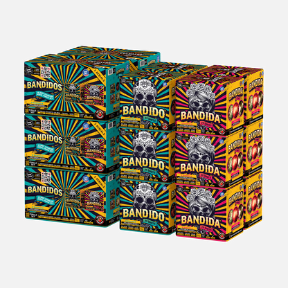Calavera® Bandidos 48 disparos, sets de fuegos artificiales aéreos estándar para finales®