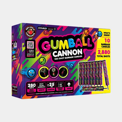Gumball® Cannon™ 280 Disparos Baterías Romanas de Velas