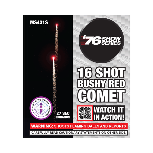 Bushy Red Comet (27sec) 16-Shot Standard Aerial Cake