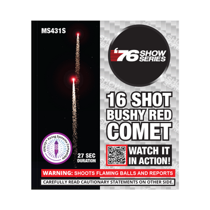 Bushy Red Comet (27sec) 16-Shot Standard Aerial Cake