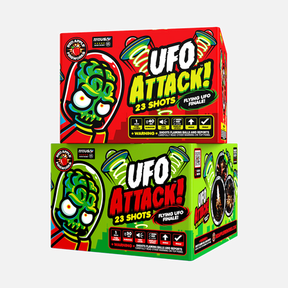 ¡Ataque OVNI!™ Juego de final aéreo XL® de 46 disparos® con OVNIs voladores.