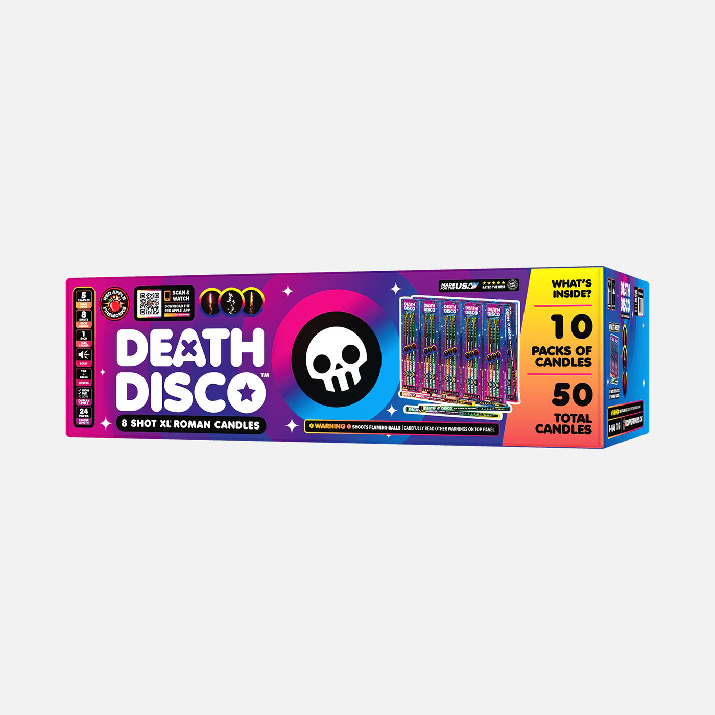 Death Disco 8-Shot XL Roman Candles