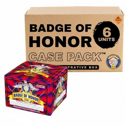 Badge of Honor 25-Shot XL Aerial Cake | Case Pack™ 6/1