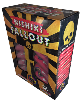 Nishiki Fallout de 12 disparos de 5 pulgadas. Carcasas cilíndricas