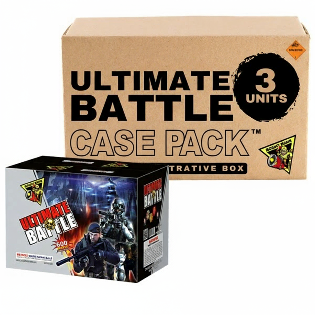 Ultimate Battle 600-Shot XL Zipper Aerial Cake | Case Pack™ 3/1
