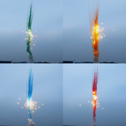 Green/Orange/Blue/Red Smoke Tail To Salute 25-Shot Pro-Line Cake | 1/4 Case