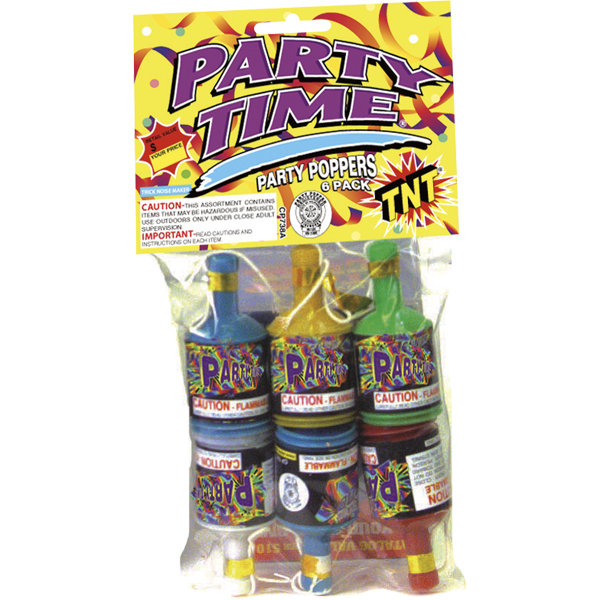 Part Time Party Poppers (6-Count)