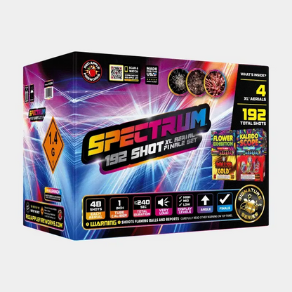 Spectrum™ 192 Tiros XL® Conjunto de Fuegos Artificiales Aéreos Finales®