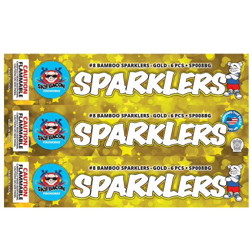 #8 Gold Bamboo Sparklers (6-Pack)