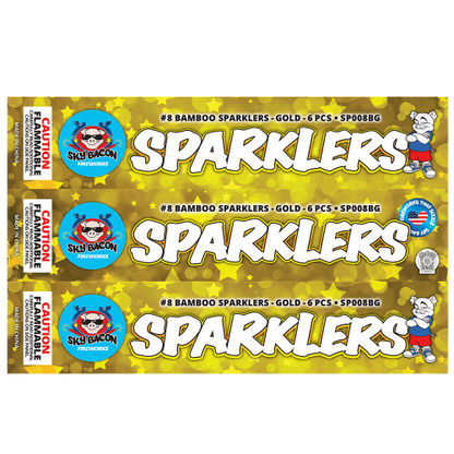 #8 Gold Bamboo Sparklers (6-Pack)