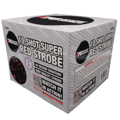 Tarta Aérea XL Super Red Strobe (40 segundos) de 10 disparos