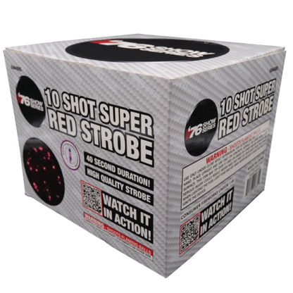 Super Red Strobe (40sec) 10-Shot XL Aerial Cake