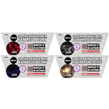 FAN R/W/B Peony & Timerain Crackle Asst (6sec) 36-Shot Standard Aerial Cake | 1/4 Case