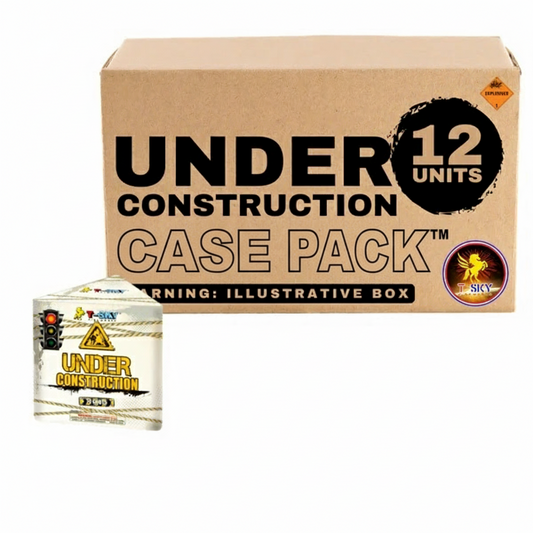 Fuegos artificiales torta aérea estándar de 21 disparos "Under Construction" | Estuche Pack™ 12/1