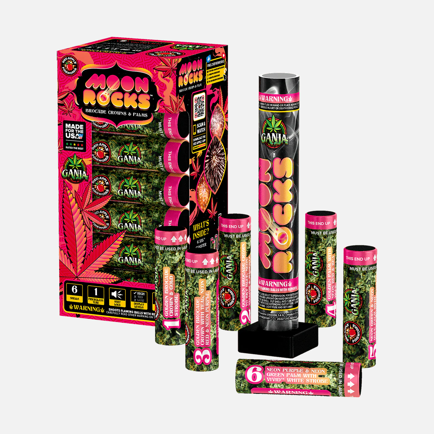 Ganja Moon Rocks 6-Shot 6 in. XXL Canister Shells