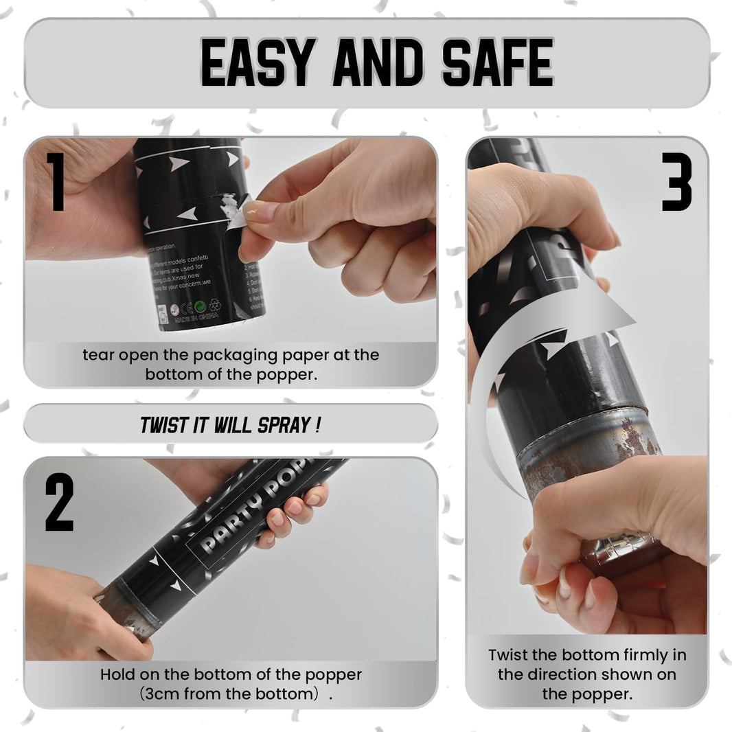 Confetti Popper (12 in, Silver Confetti)