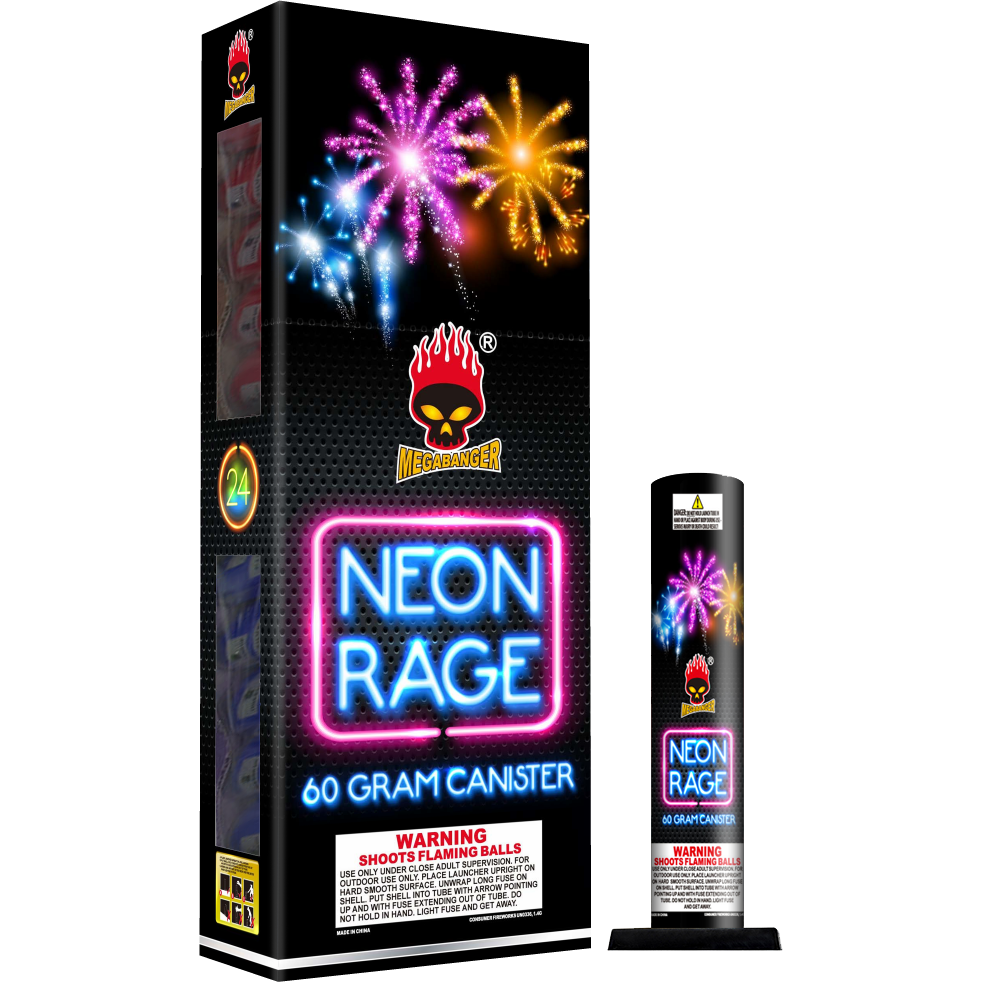 Neon Rage 4 in. 24-Shot Canister Shell Kit