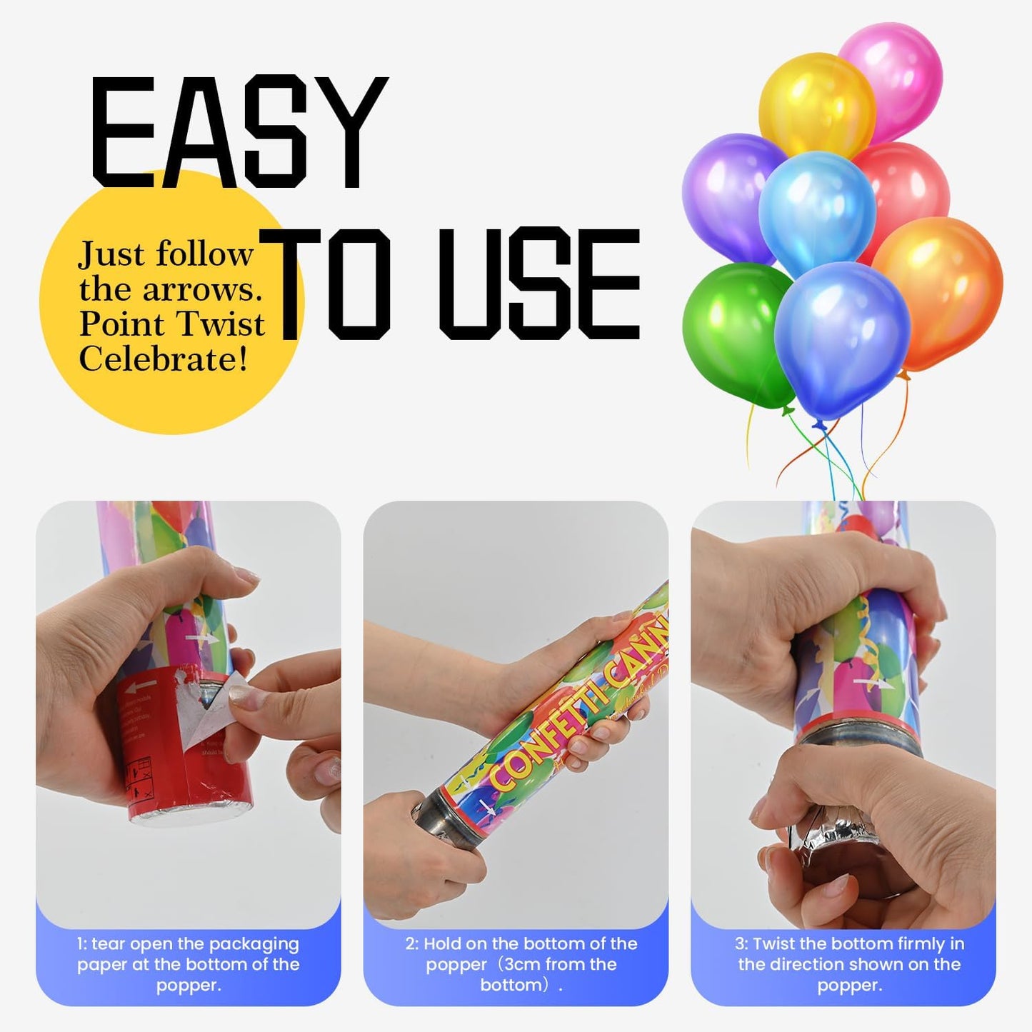 Confetti Popper (12 in, Multicolor Confetti)