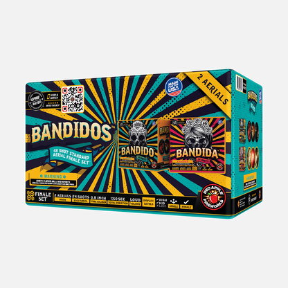 Calavera® Bandidos 48 disparos, sets de fuegos artificiales aéreos estándar para finales®