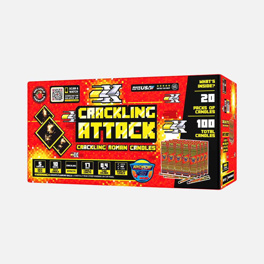 Velas romanas Crackling Attack™ de 10 disparos