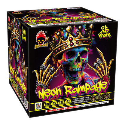 Neon Rampage 25-Shot XL Aerial Cake