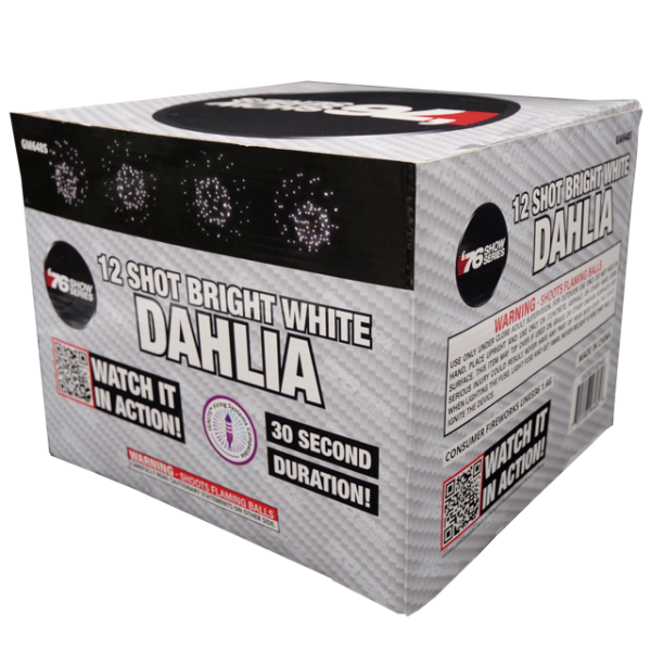 R/W/B Dahlia Asst (30 sec) 12-Shot Standard Aerial Cake | 1/3 Case