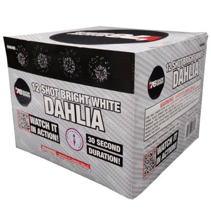 R/W/B Dahlia Asst (30 sec) 12-Shot Standard Aerial Cake | 1/3 Case