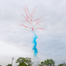 Blue Smoke Tail With Crackle Mine To Dump Red Smoke 49-Shot Pro-Line Cake