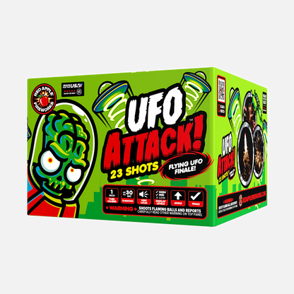 ¡Ataque OVNI!™ Juego de final aéreo XL® de 46 disparos® con OVNIs voladores.