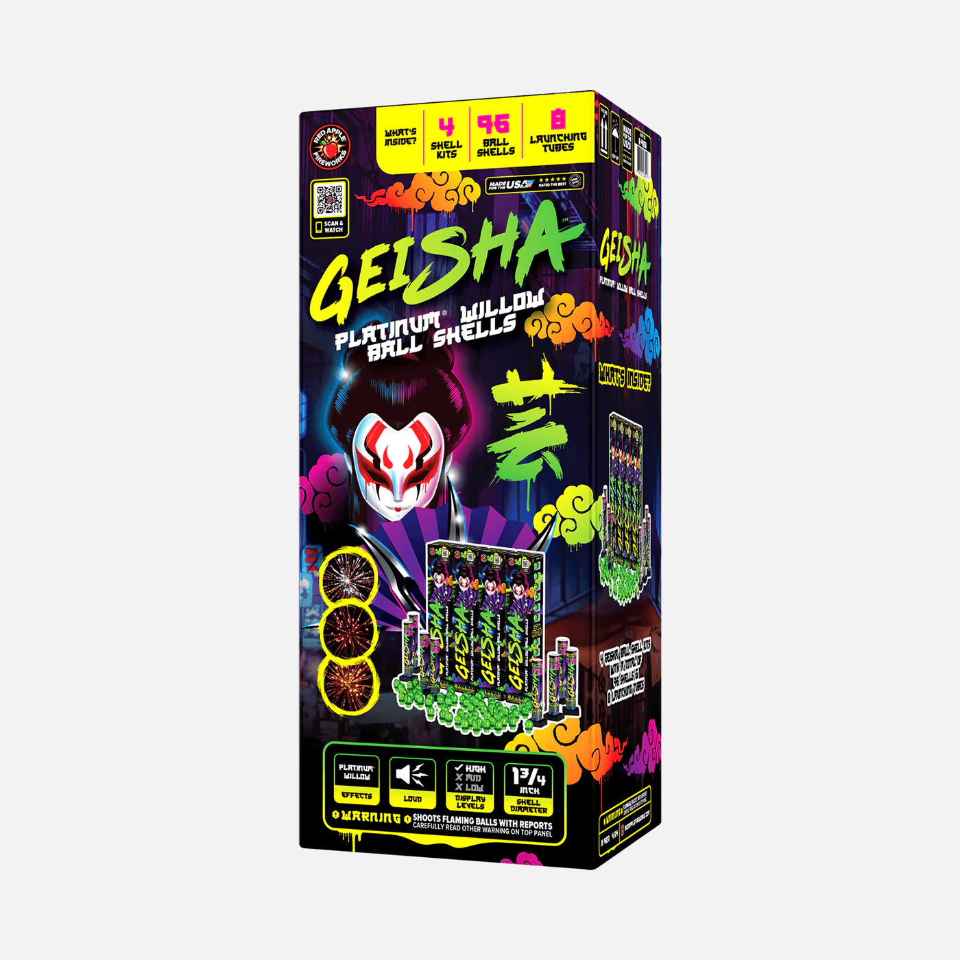 Geisha® Platinum® 24 Shot Willow Ball Shells – Elevated Fireworks