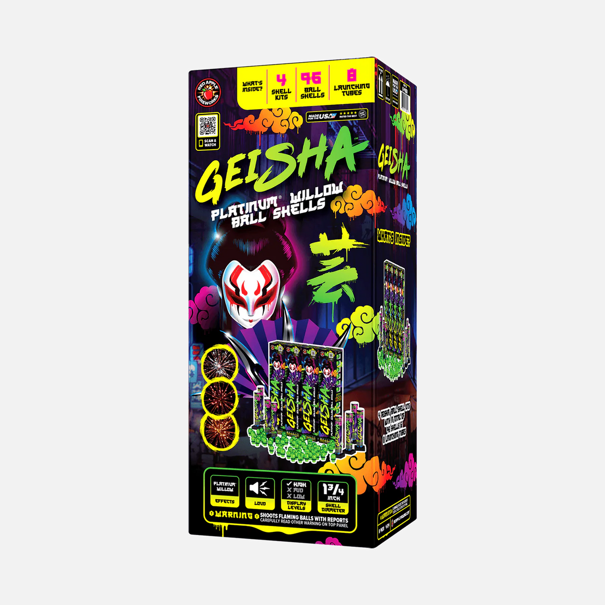Geisha® Platinum® 24 Carcasas esféricas con efecto de sauce de 24 disparos
