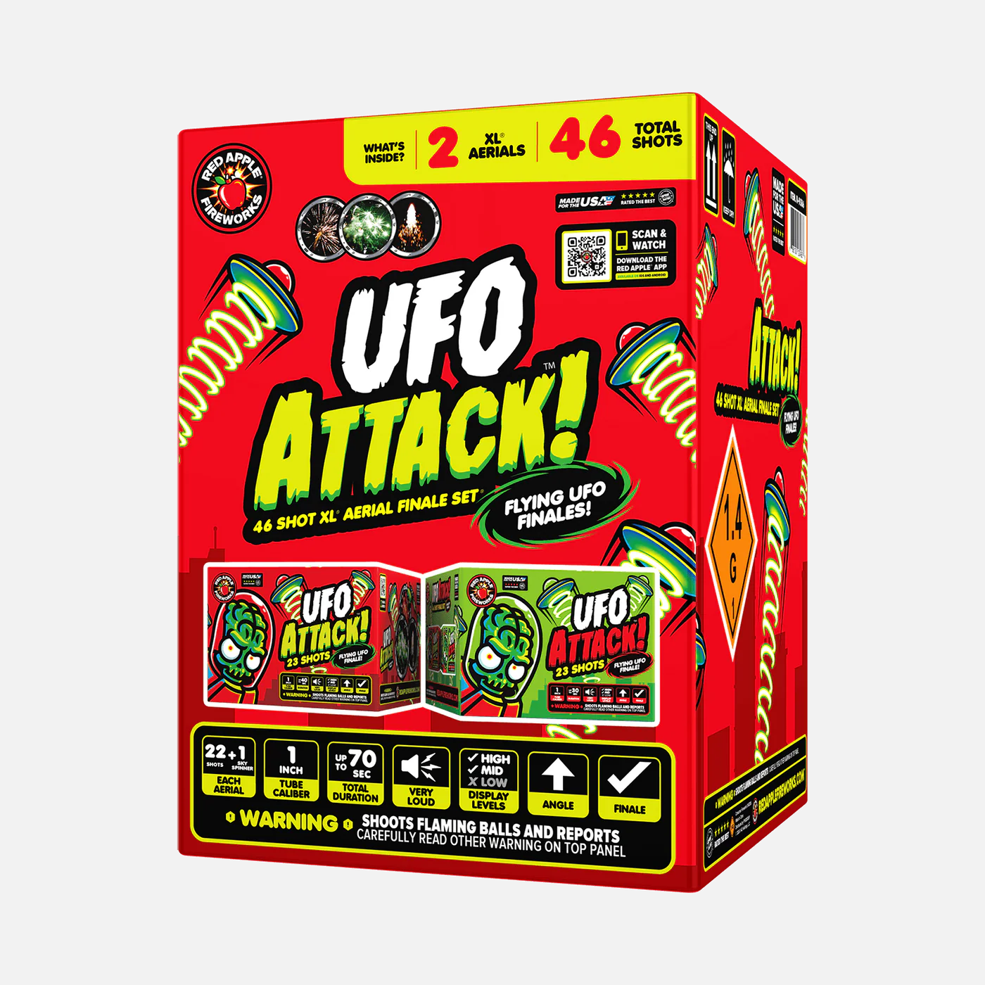 UFO Attack!™ 46 Shot XL® Aerial Finale Set® with Flying UFOs